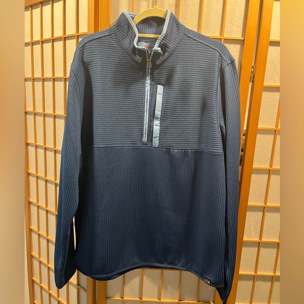 LOA RailRiders Sweater Pullover Men’s xL Blue Gray 1/4 Zip Outdoor Long Sleeve